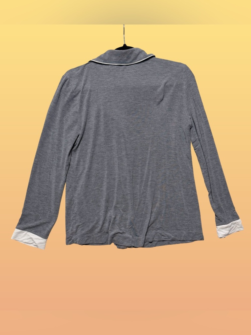 Soma Cool Nights Gray Button Front Long Sleeve Top & Shorts PJ Set S - Picture 4 of 9